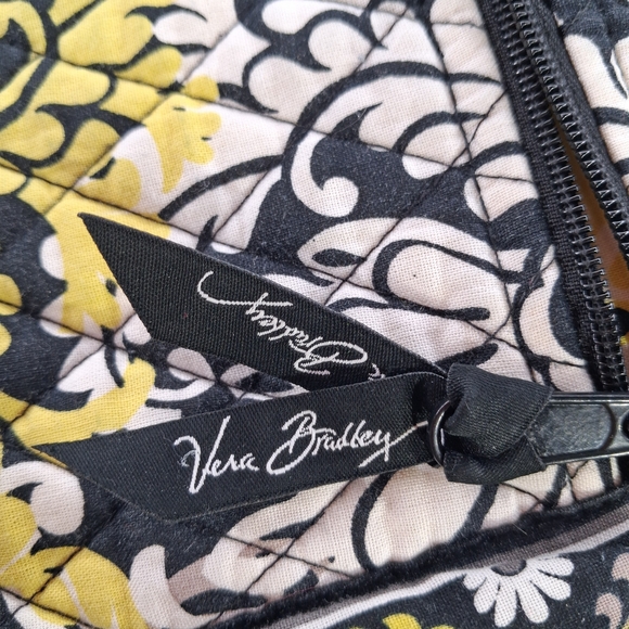Vera Bradley Quilted Crossbody Bag – Yellow Black White Patterned Purse - Picture 6 of 6